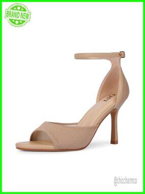 Stiletto Heeled Sandals with Ankle Strap 3.5 Inch Heel